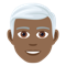 Man- Medium-Dark Skin Tone- White Hair emoji on Emojione